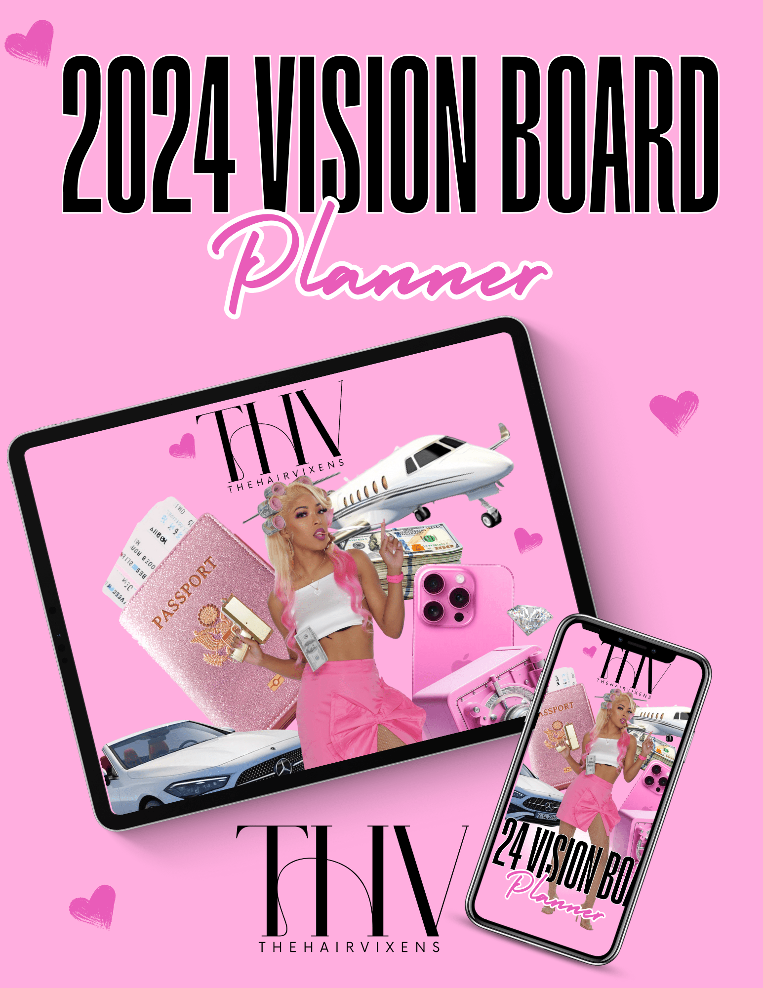 2024 Vision Board Planner - The Hair Vixens